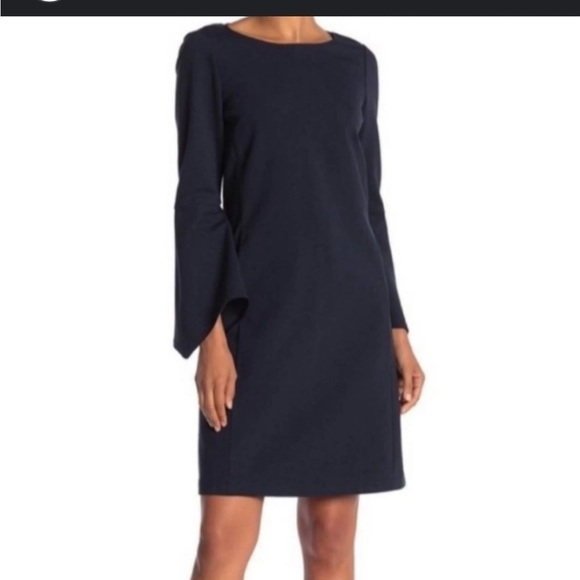 LAFAYETTE 148 NY Paloma Ponte Knit Sheath Dress Shift Bell Sleeve Career Work - Picture 2 of 11